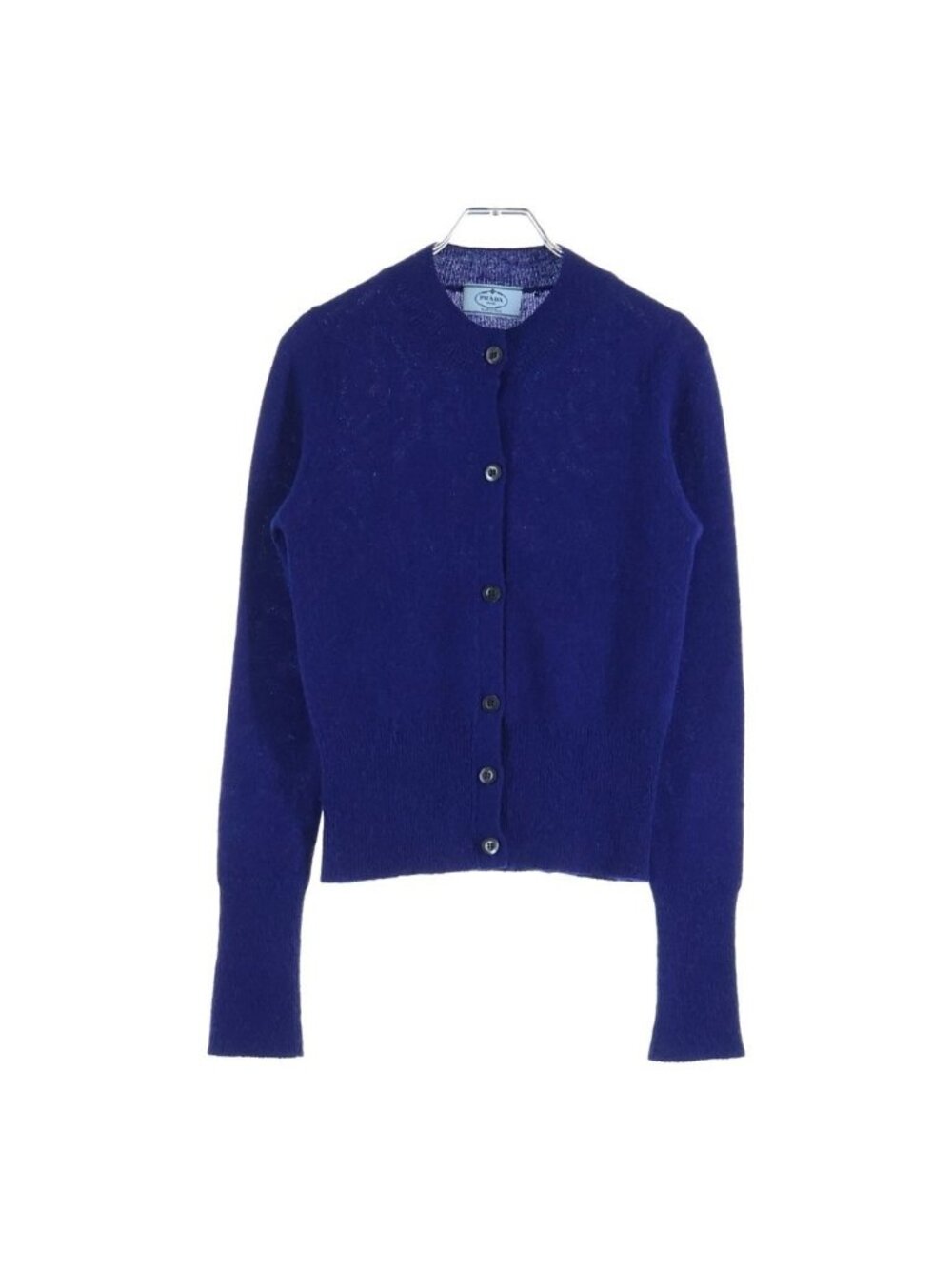 Prada Alpaca Knit Long Sleeve Cardigan Blue M Navy 38